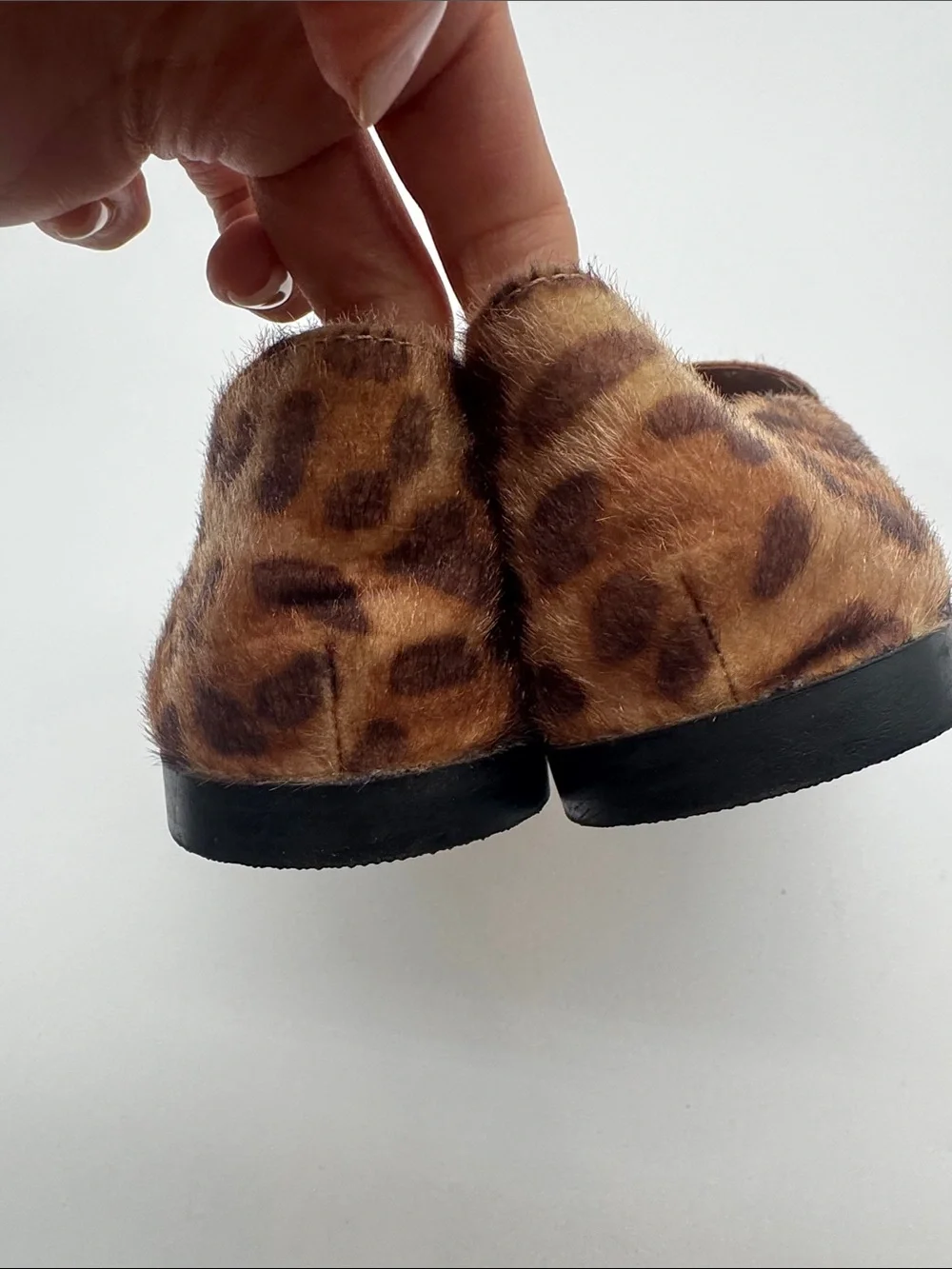 Dolce vita size 10 Leopard Print Faux-Hair Loafers - Brown